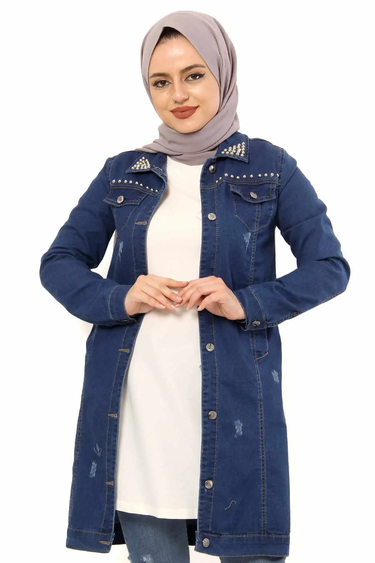 Степлер джинсовая куртка TSD1645 Синяя |