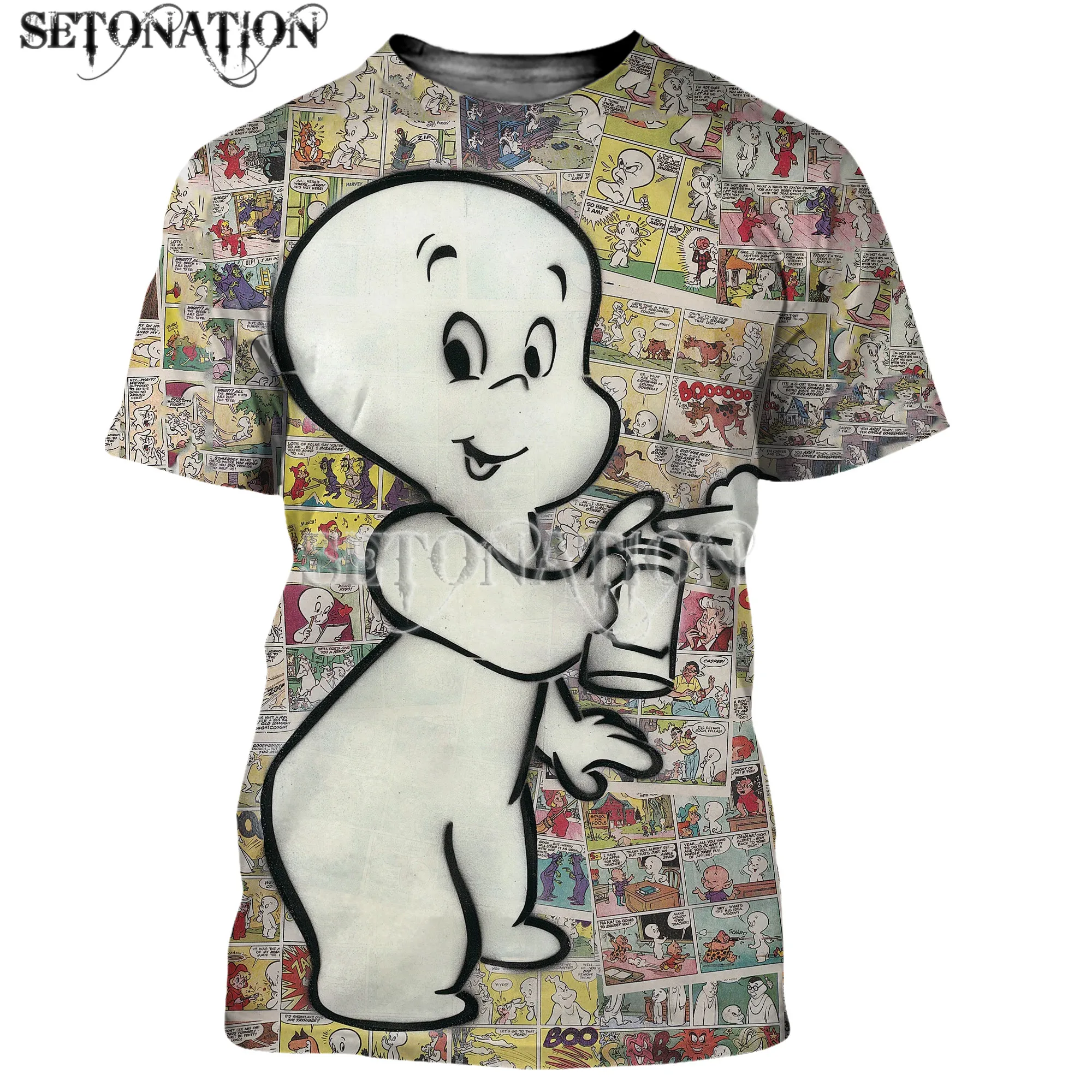 Мужские/женские футболки Casper с 3D принтом высокого качества Повседневная