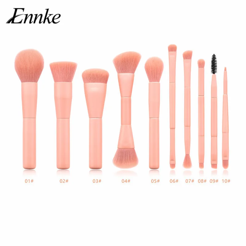 

ENNKE Pink Makeup Brushes Set Eye Face Cosmetic Foundation Powder Blush Eyeshadow Blending Make up Brush Beauty Tool