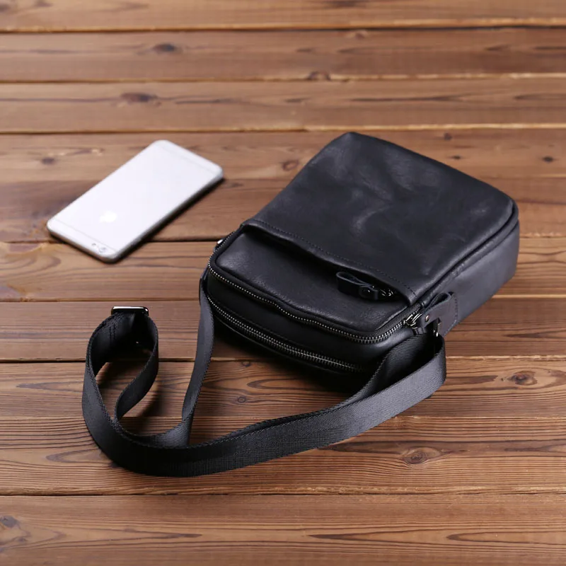 AETOO мужская кожаная косая сумка Кожаная мини-сумка через плечо мобильный телефон