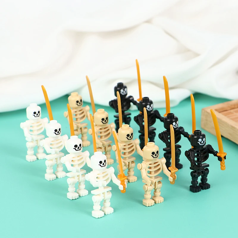 

4pcs Skeleton (Straight Arms / Swivel Arms) Pirates Castle Building Block Ninja Bones Minifigures Army Skeleton Corps
