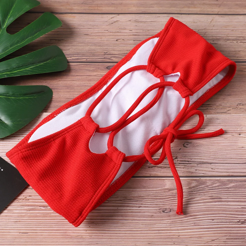 

Sexy Bikini Set Push Up Swimwear Women Thong Bikinis Pure Color Swimsuit Summer Swim Beachwear biquini swimming suit women
