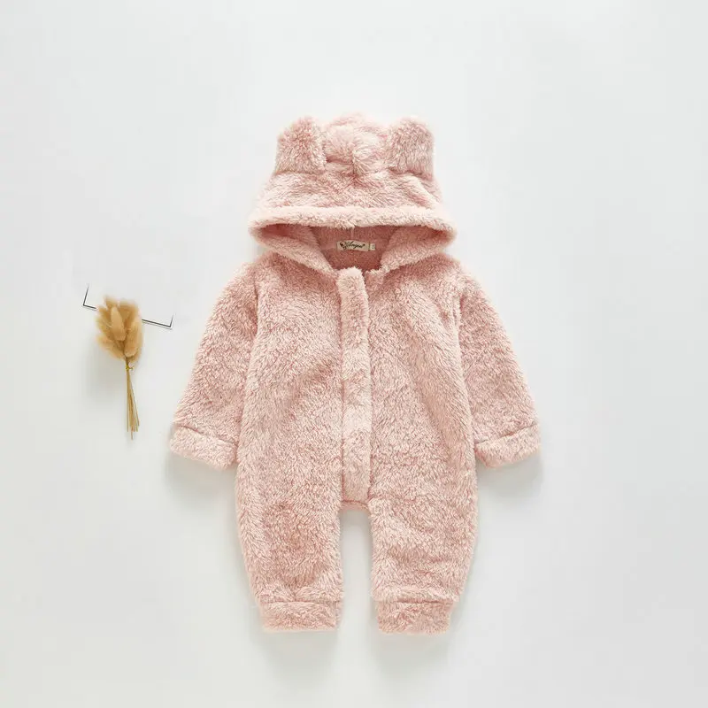 

Newborn Baby Winter Snowsuit Clothes Fleece Hooded Baby Boy Girl Jumpsuits Jacket Toddler Infant Down Overalls OUterwear 0-24M