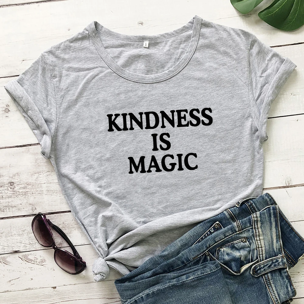 Kind ness Is Magic 100% хлопковая футболка повседневная женская с надписью Христианская