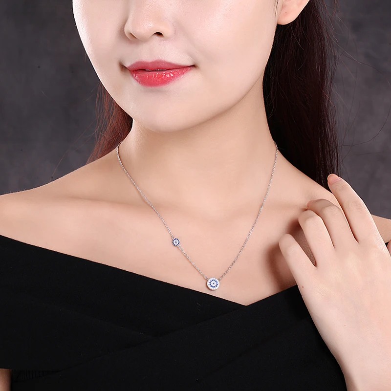 Женское ожерелье с подвеской TONGZHE длинное серебряное из стерлингового серебра 925