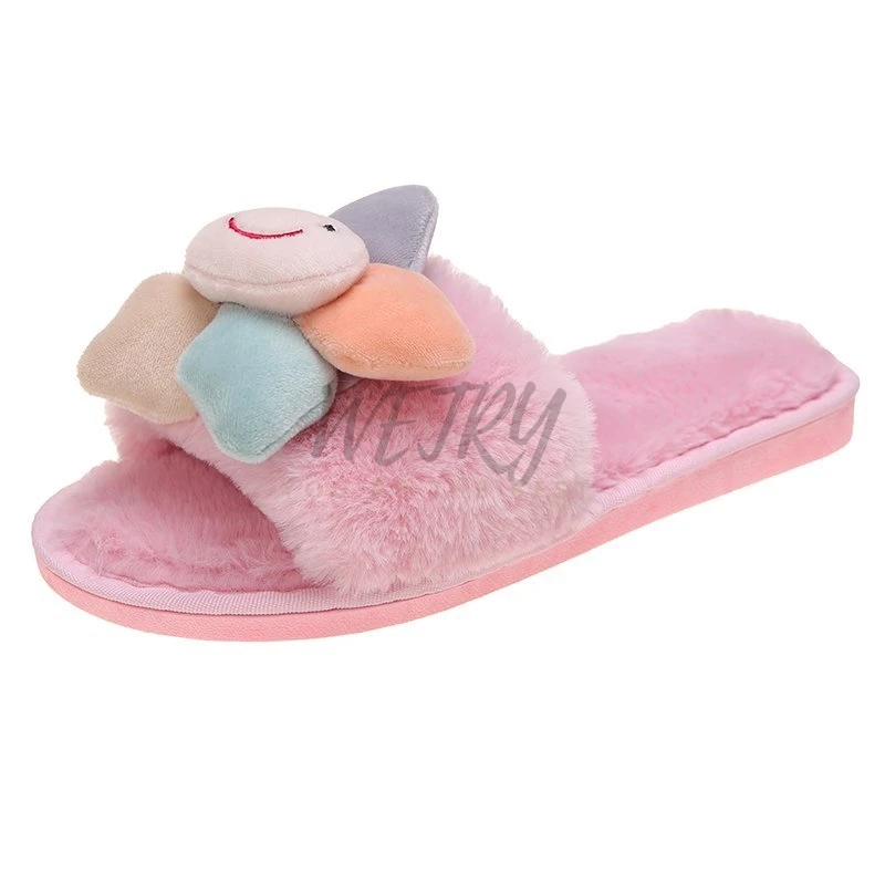 

2020 Women Furry Slides Cute Fur Slide Home Slippers Fluffy Summer Sandals Fury Platform Fuzzy Shoes Indoor Sandalias Mujer