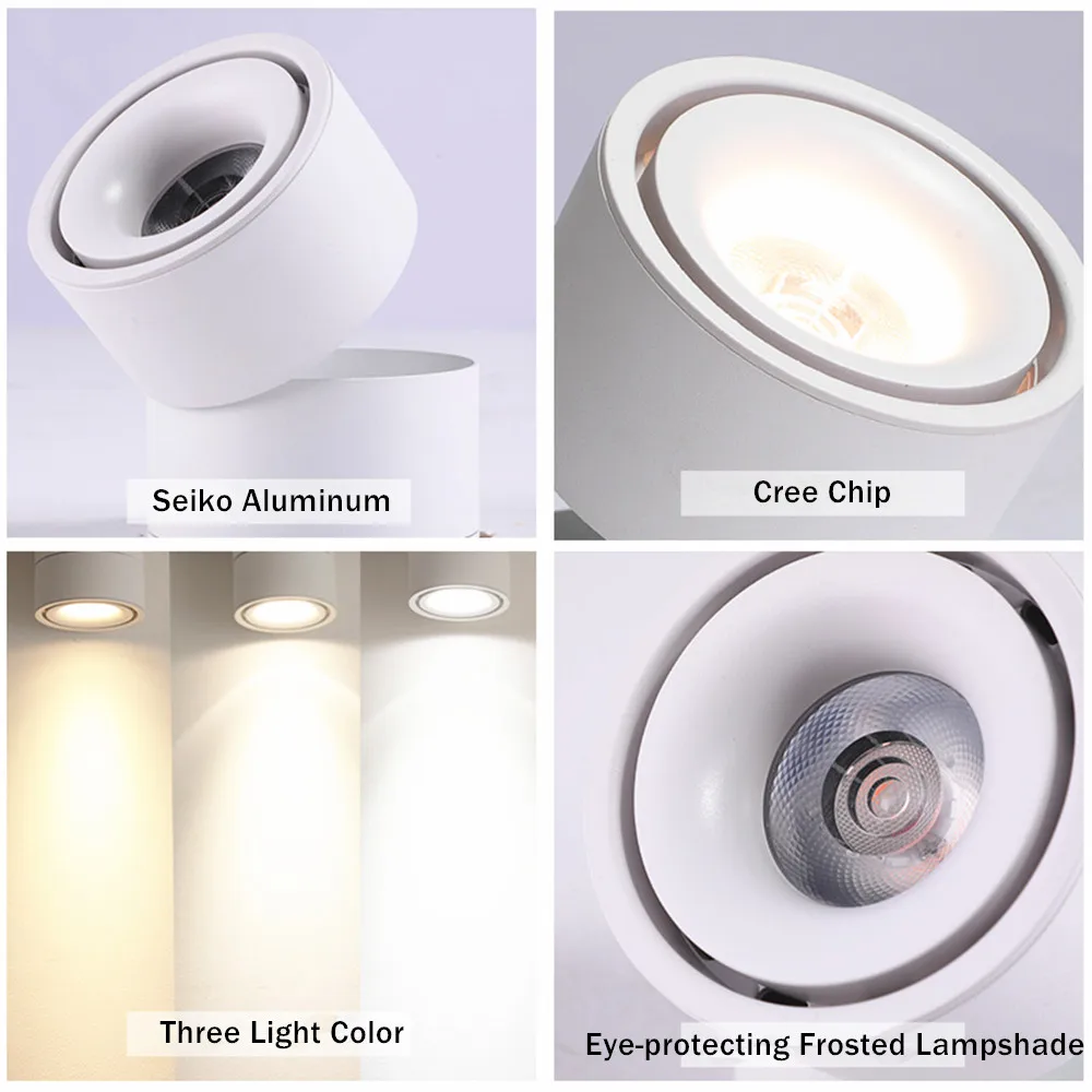[DBF]15W 12W 10W 7W Rail Track Fixture COB Dimmable Spotlight LED Light AC85-265V Black/White Guide | Лампы и освещение