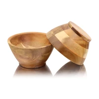 jaswehome natural eco friendly wooden bowl noodle rice soup dessert bowls small bowl for kids food container wooden utensils
