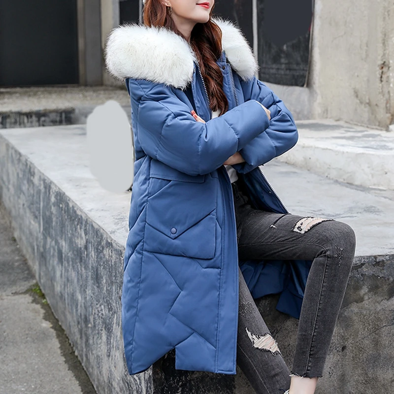 RealShe/женское пальто размера плюс с капюшоном длинный рукав зимняя женская парка
