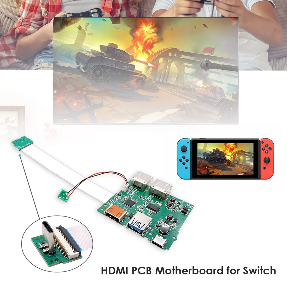 

Replacement HDMI-compatible PCB with USB C Flat Ribbon Cable Electronic Machine Accessories for Nintendo Switch Dock Parts