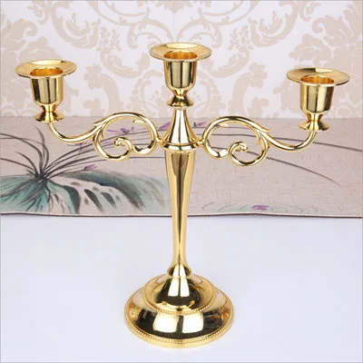 3-Arm Gold YuryFvna 3& 5 подсвечник Металлический Подсвечник для свадьбы - Цвет: 3-Arm Gold