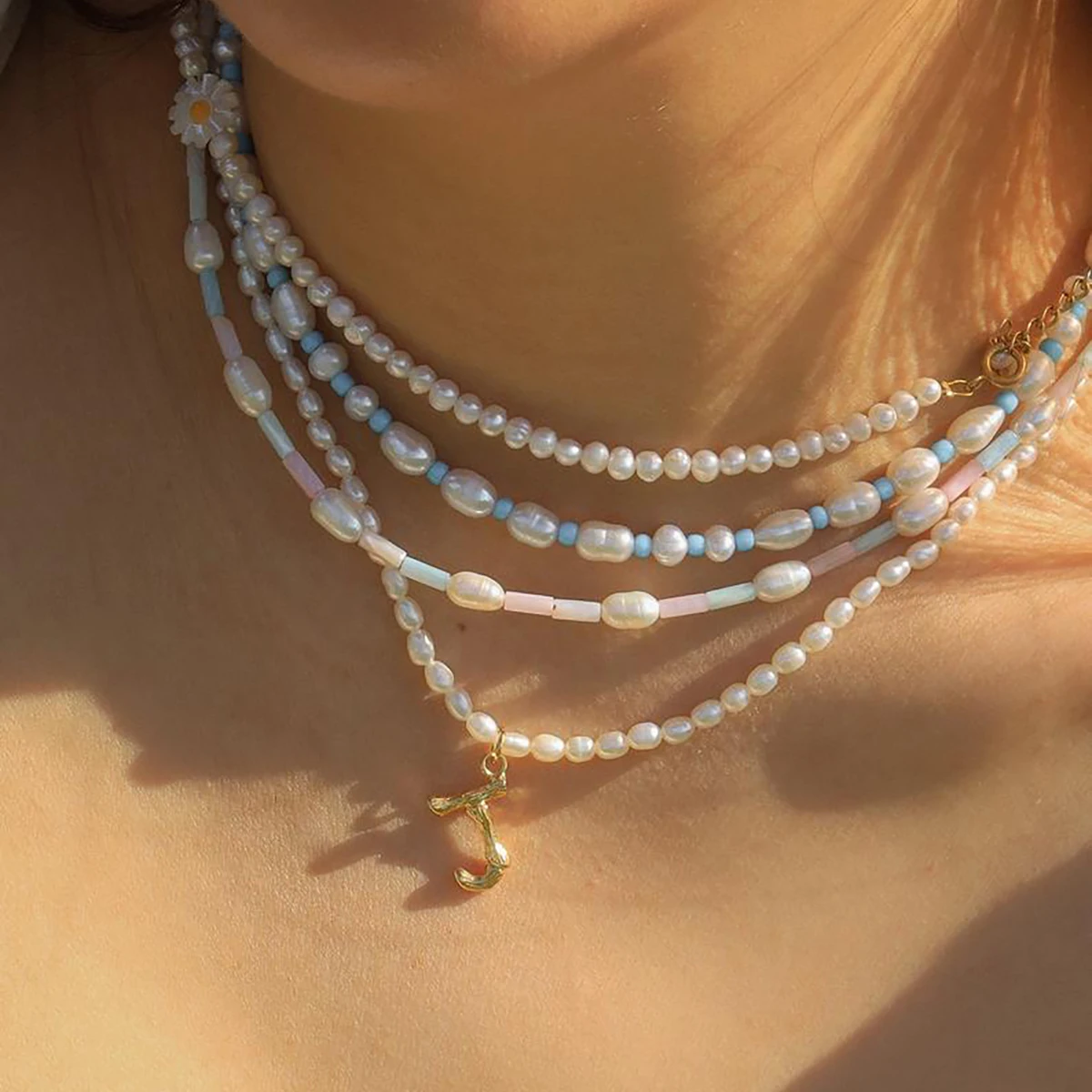 Женский чокер с пресноводным жемчугом ожерелье ручной работы и Пастельными