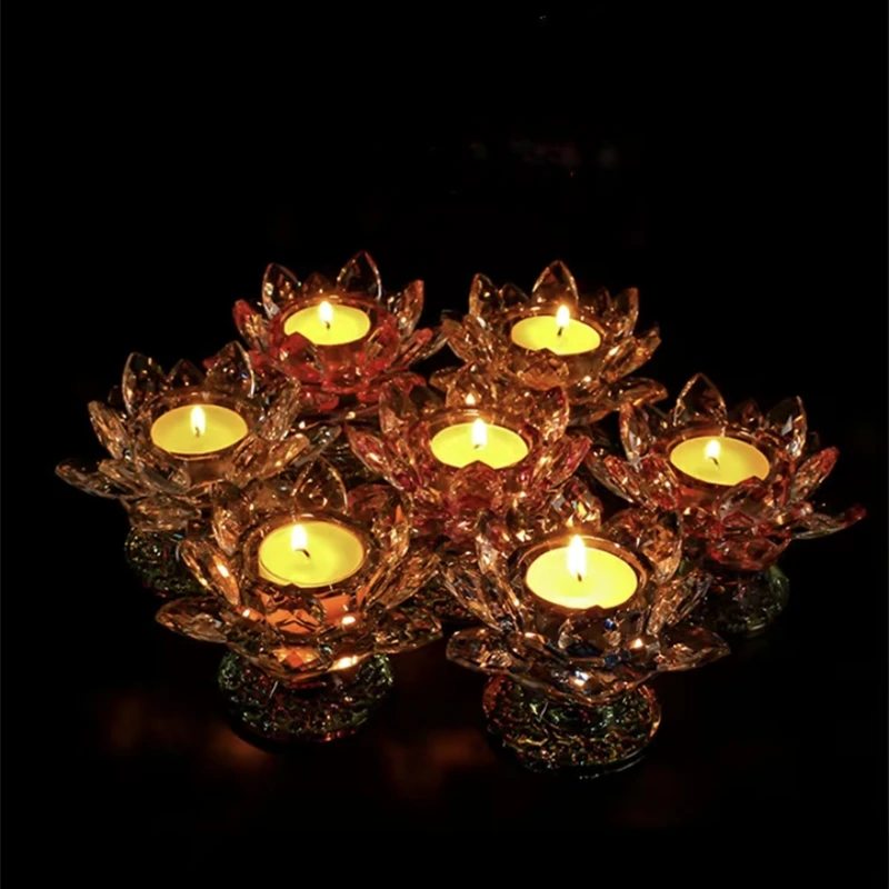 Красочный хрустальный стеклянный держатель для лампы буддийская лампа