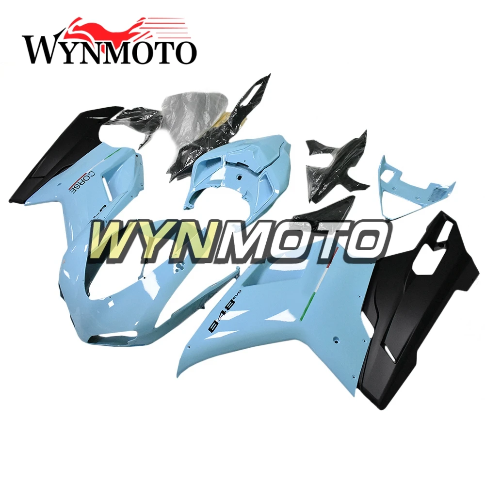 

Новый Полный комплект обтекателей для Ducati 1198, 1098, 848, 2007, 2008, 2009, 2010, 2011 s, кузов для мотоцикла светильник-голубой, черный