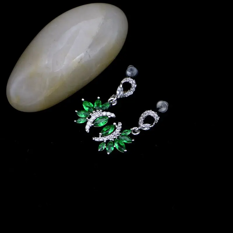 Женские длинные серьги-подвески с камнем серебро 925 пробы | Украшения и