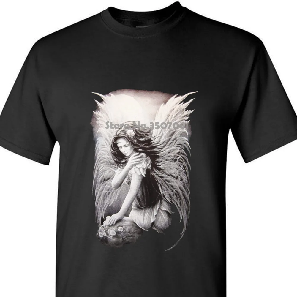 

Angelic Fairy Nymph Fantasy Myth Goth Biker Rock футболка унисекс Harajuku Смешные футболки с Риком пальто одежда Топы