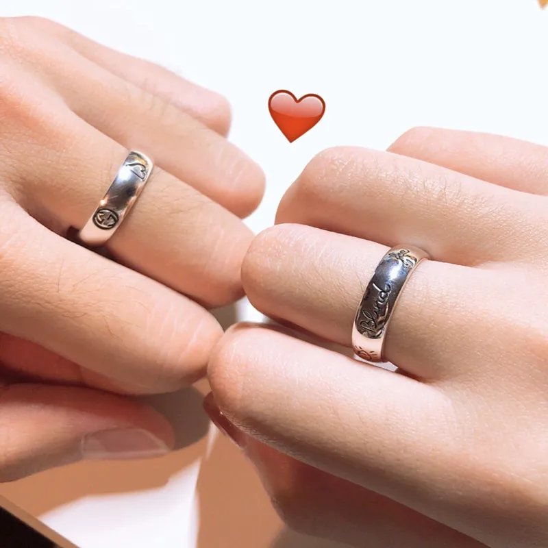 

2021 Year New Style Fashion Love Ring Lady Men And Women Couple Rings Of The Same Style Party Party Gift Send Girlfriend