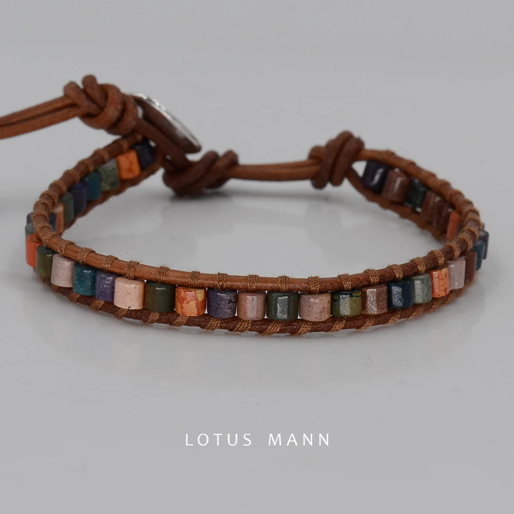 Браслет Кольцо из Натуральной Бирюзы цвета Пикассо|colored stone bracelet|colorful braceletlotus bracelet