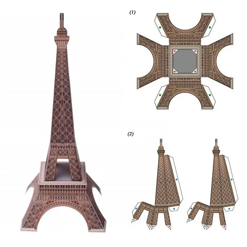 

Children's Hands-on Brain Toys 3d Paper Model Parent-child Diy Kindergarten Origami France Eiffel Tower Miniature Building Model