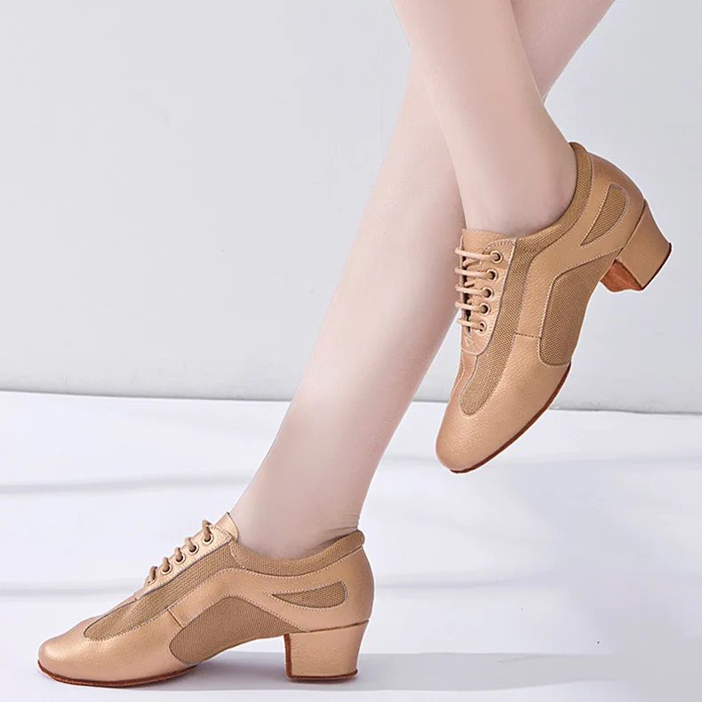 Женские кроссовки для латиноамериканских танцев мягкие дышащие из воловьей и