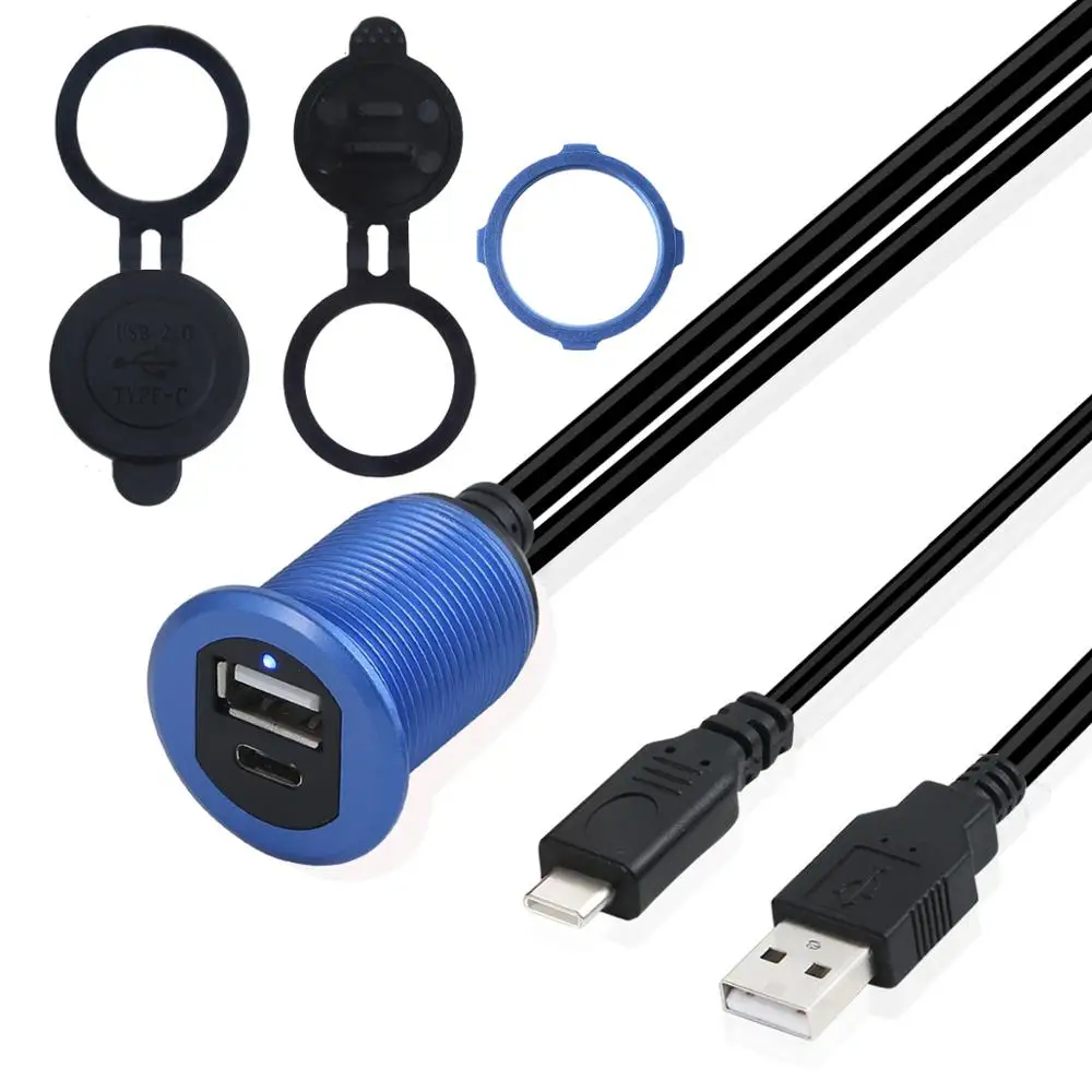 Кабель типа C 3 1 и USB 2 0 Папа-мама AUX автомобильный монтажный флеш-кабель