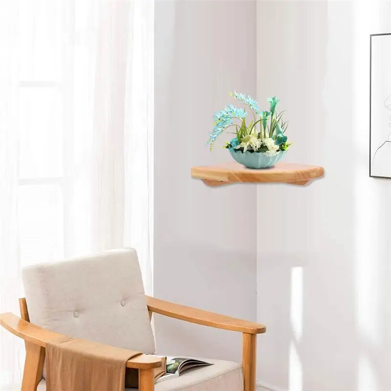 Настенная угловая полка в форме вентилятора 9 дюймов белый дуб практичная