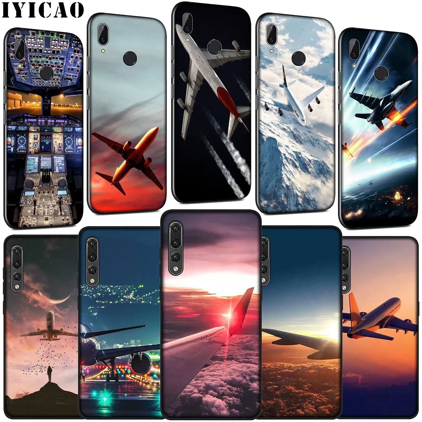 IYICAO самолет мягкий чехол для Huawei P30 P20 Pro P10 P9 Lite Mini 2017 2016 P Smart Z Plus 2019 |