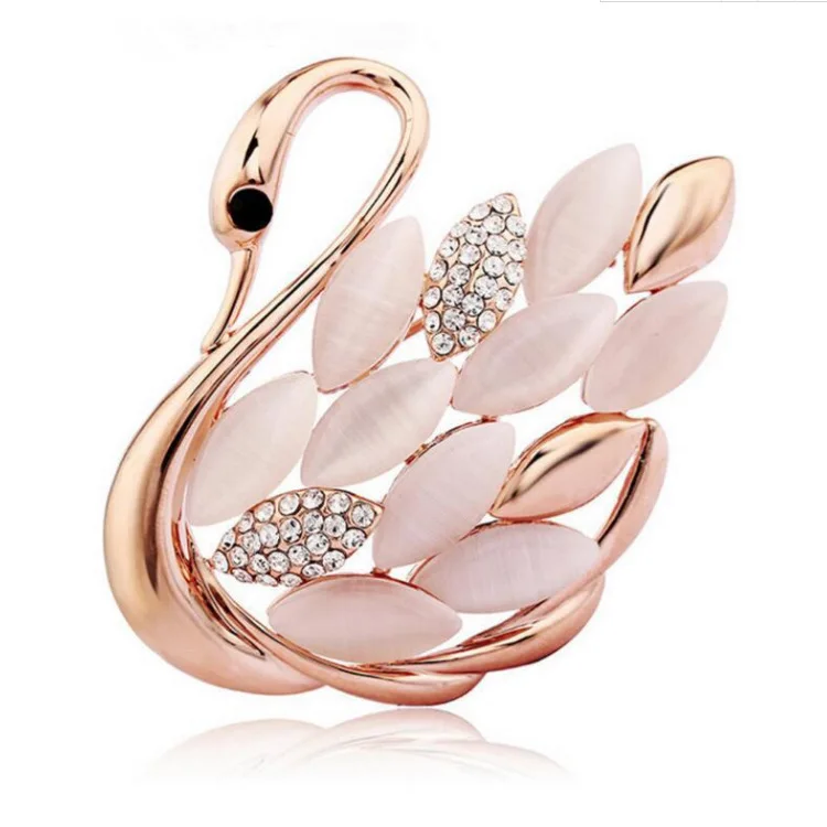 

XZ1 Korean version of scarf buckle pin Opal Swan brooch female suit cardigan corsage badge shawl buckle clothing