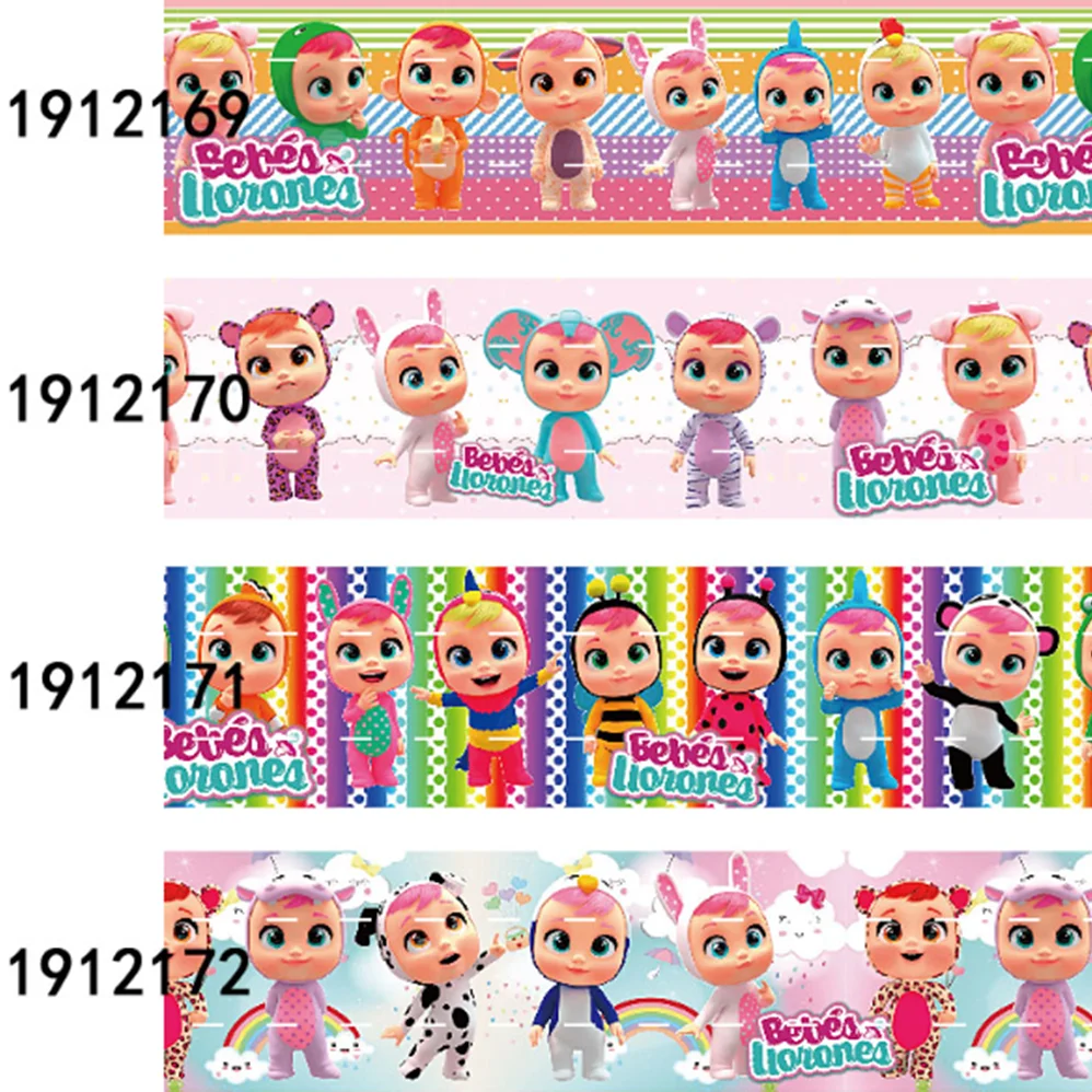 

Cartoon Printed Grosgrain Ribbon Cry Baby Character DIY Liston 25mm 38mm10yards for Hair Bow Party Craft Accssories