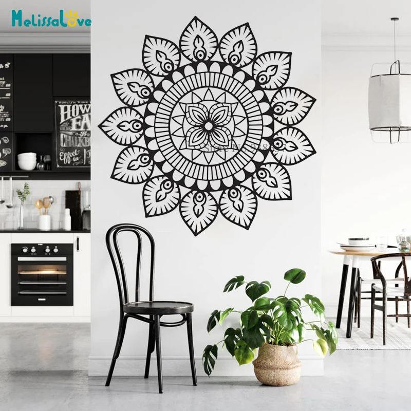 Простой дизайн художественная мандала цветок настенная наклейка украшение для