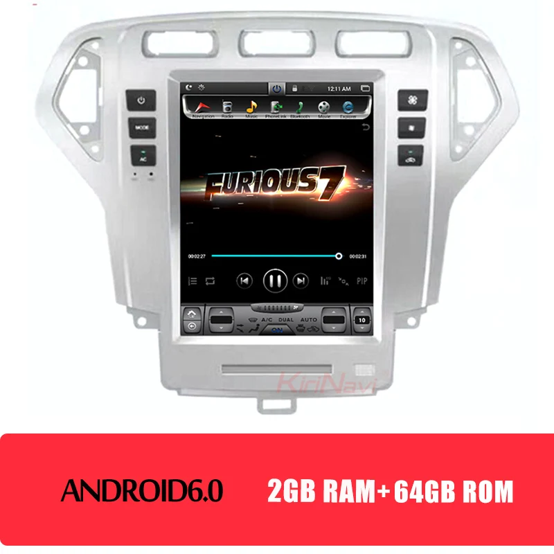 Android Car Radio KiriNavi вертикальный экран Tesla style 10," 1 Din Android 8,1 автомобильный Радио gps навигатор для Ford Mondeo Автомобильный dvd-плеер 2007-2010 - Цвет: Android Car Radio
