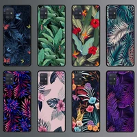 phone case for samsung galaxy a51 a71 a70 a50 a40 a20s a30 a10s a20e a10 a02s a01 silicon back cover vintage banana leaf flower