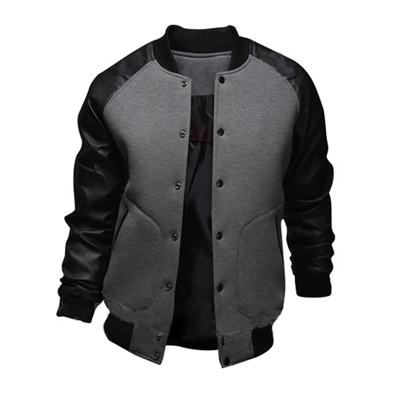 

autumn man jacket coat casual hip hop baseball jacket men fashion streetwear Patchwork jacket men chaqueta hombre
