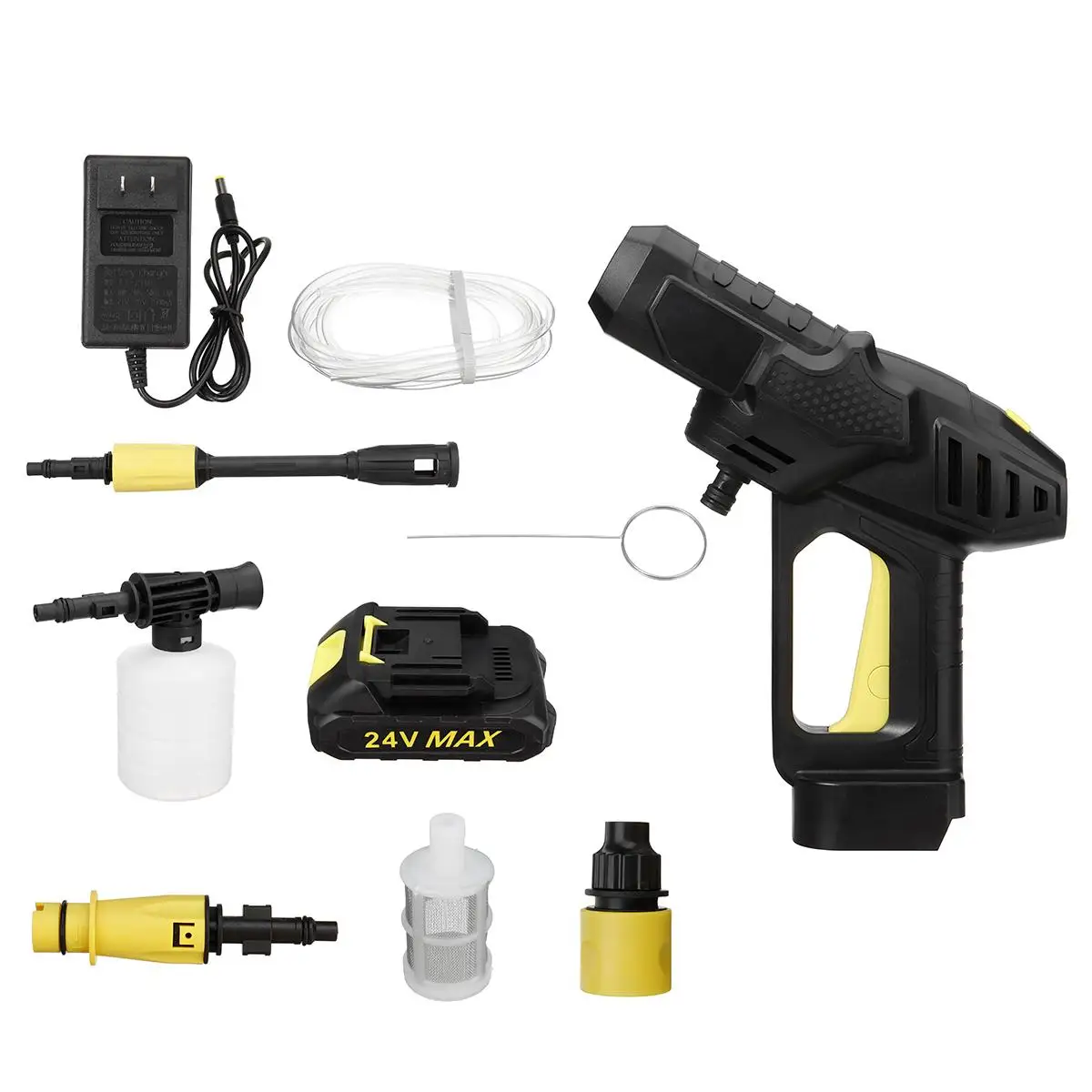 Скидка Портативная беспроводная Автомойка высокого давления с литиевым аккумулятором, 24 В