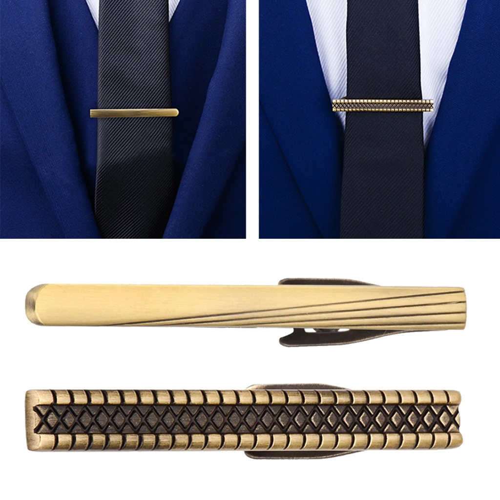 

Luxury Men Stripe Cufflinks Necktie Tie Bar Clip Clamp Wedding Party Modish Gift