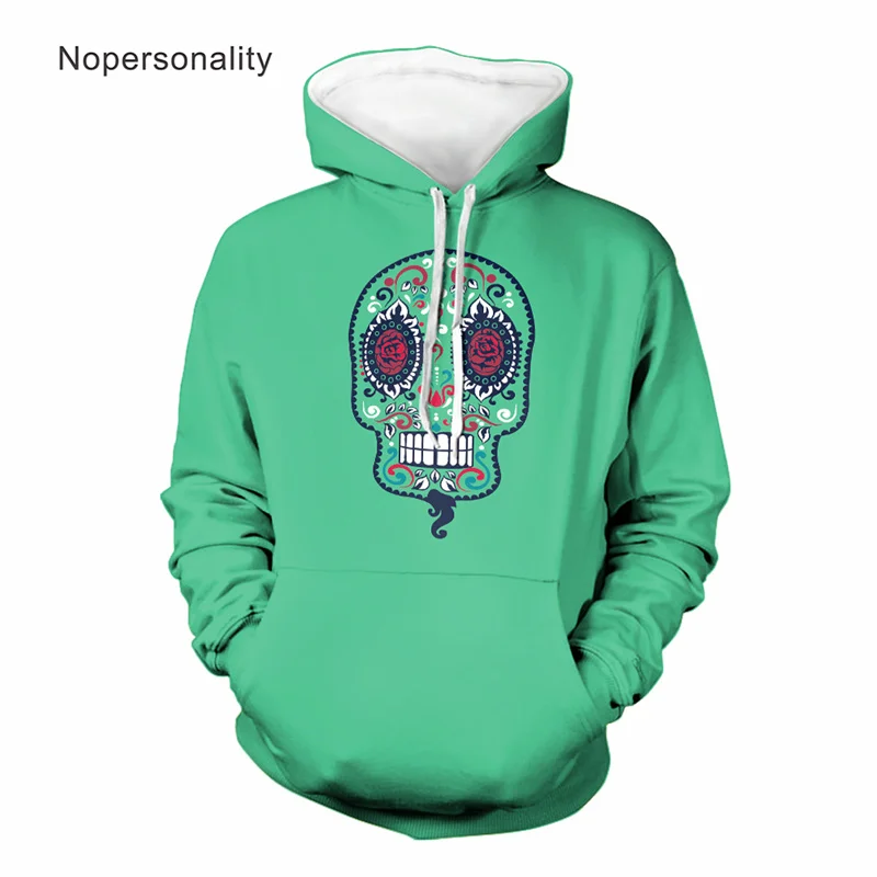 

Nopersonality Sugar Skulls Printing Casual Sweatshirt New Winter Trend Hoodie Men's Hooded Sweatshirts Oversized Hoddies Custom