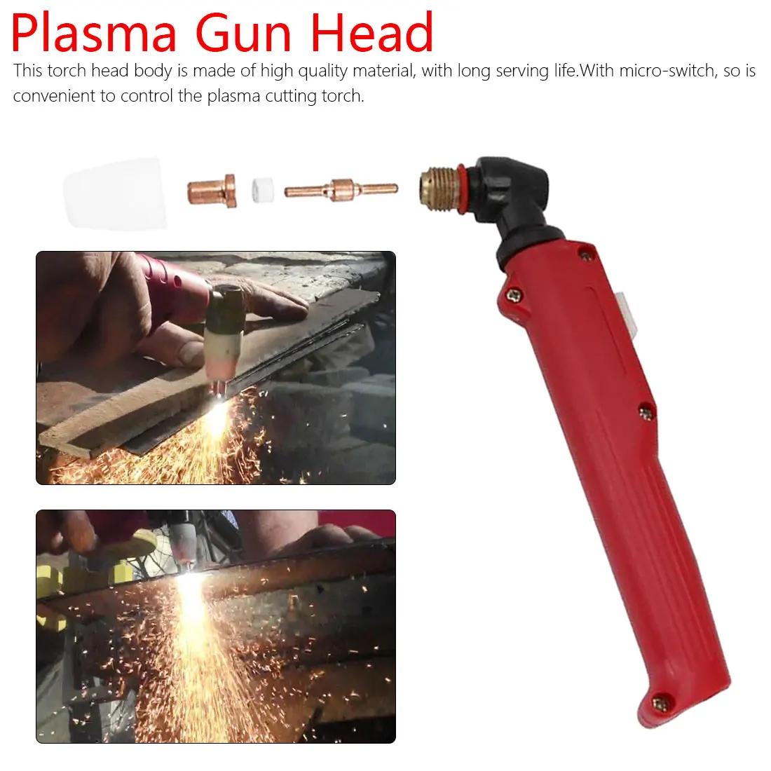 

Red PT-31 Air Plasma Cutting Torch Head Body Plasma Cutter Comfortable Hand Manual Welding Torch Tool