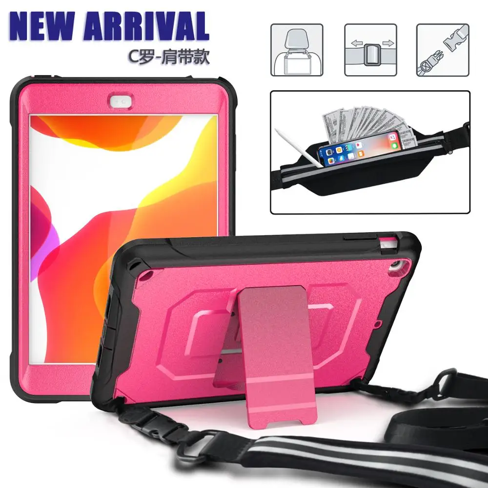 

Case For iPad Mini 5 4 Shockproof Heavy Duty Cover Kickstand With Hand Neck Strap For iPad 2019 A2133 A2124 A2125 A2126