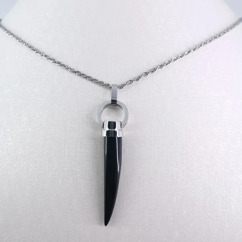

Collar de marfil de moda punk para hombre, colgante de marfil, collar con colgante de amuleto de la suerte para hombres y mujere