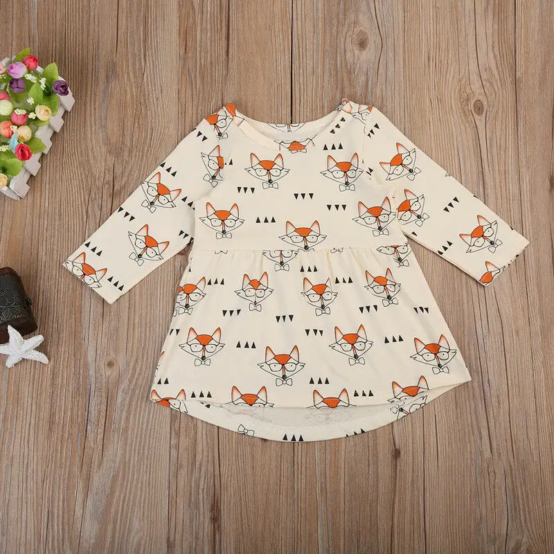 Платье для девочек Pudcoco милое хлопковое платье принцессы с длинными рукавами и