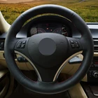 Мягкий чехол рулевого колеса автомобиля черная искусственная кожа Чехлы рулевого колеса автомобиля для BMW E90 E91 E92 E93 E87 E81 E82 E88 X1 E84