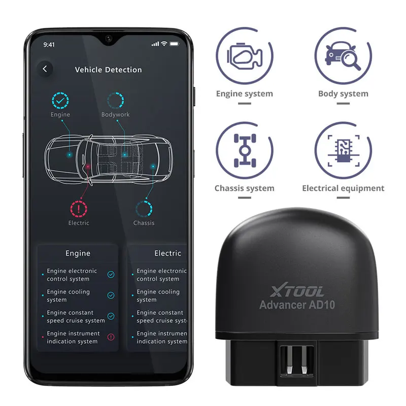 Диагностический сканер XTOOL AD10 OBD2 ELM327 считыватель кодов с Bluetooth