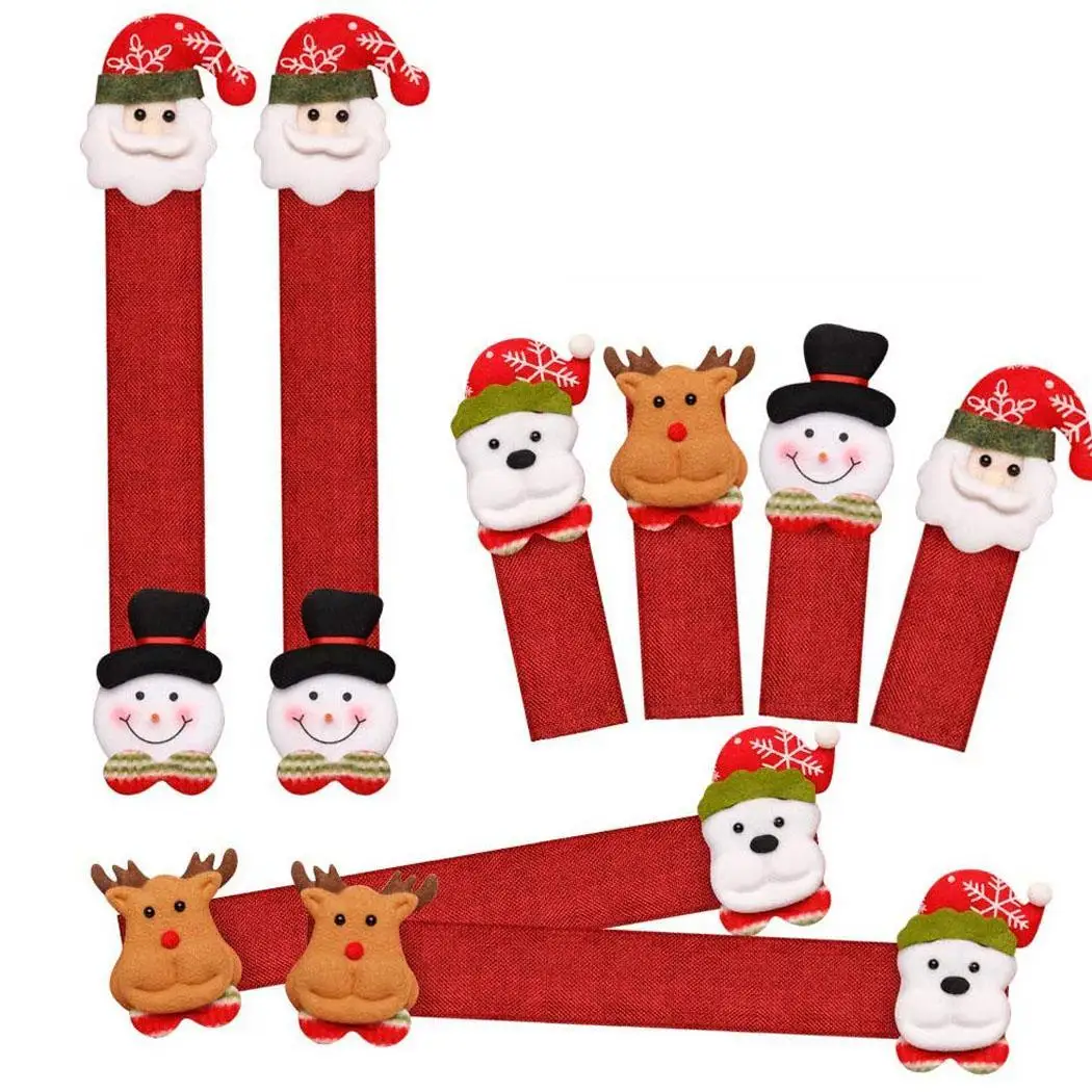 Кухня Санта Снеговик холодильник дверные ручки крышки дома Рождество мультфильм