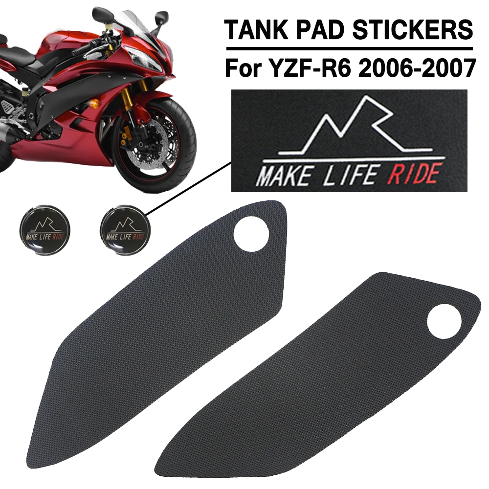 

For YAMAHA YZFR6 YZF-R6 YZF R6 2006 2007 Motorcycle Anti Slip Fuel Tank Pad Sticker Gas Traction Side Knee Grip Protector Decals