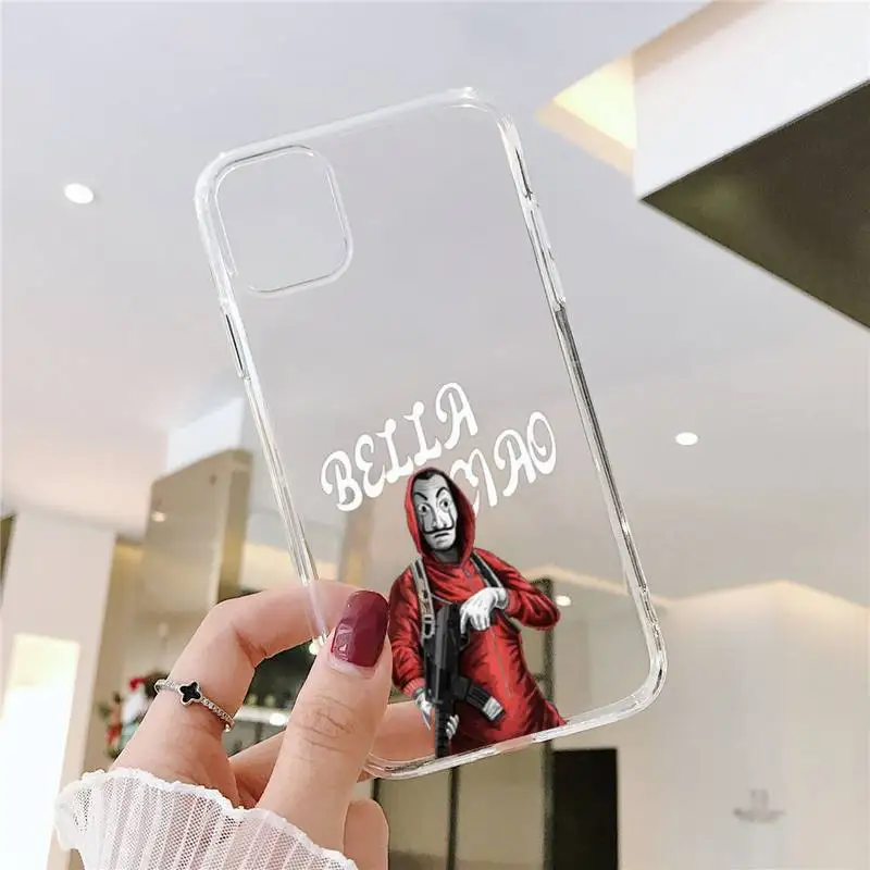 

Money Heist Phone Case Transparent soft For iphone 5 5s 5c se 6 6s 7 8 11 12 plus mini x xs xr pro max