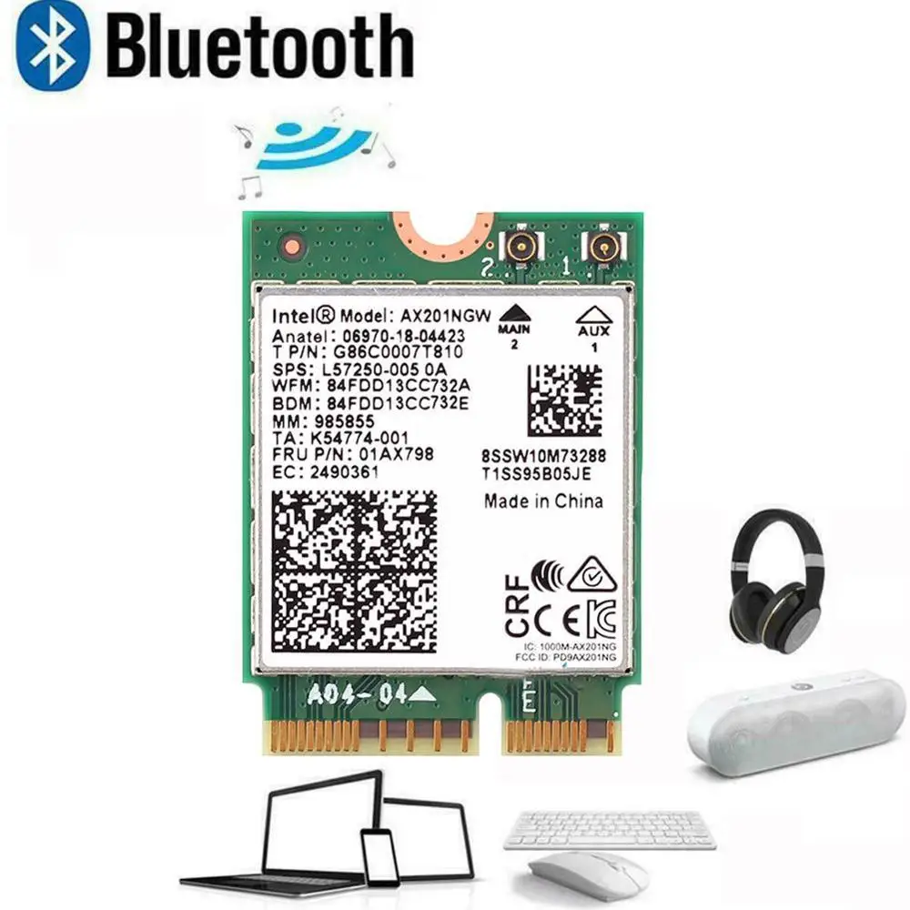 Wi Fi 6 Intel AX201 Bluetooth 5 0 два диапазона 2 4G/5G беспроводной AX201NGW адаптер Wlan 4 Гбит/с NGFF