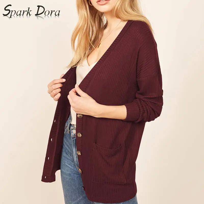 

SparkDora Autumn Winter Long-sleeved Sunscreen Large Size Wool Sweater Women's Cardigan Single-breasted Shirt Womens Sweaters
