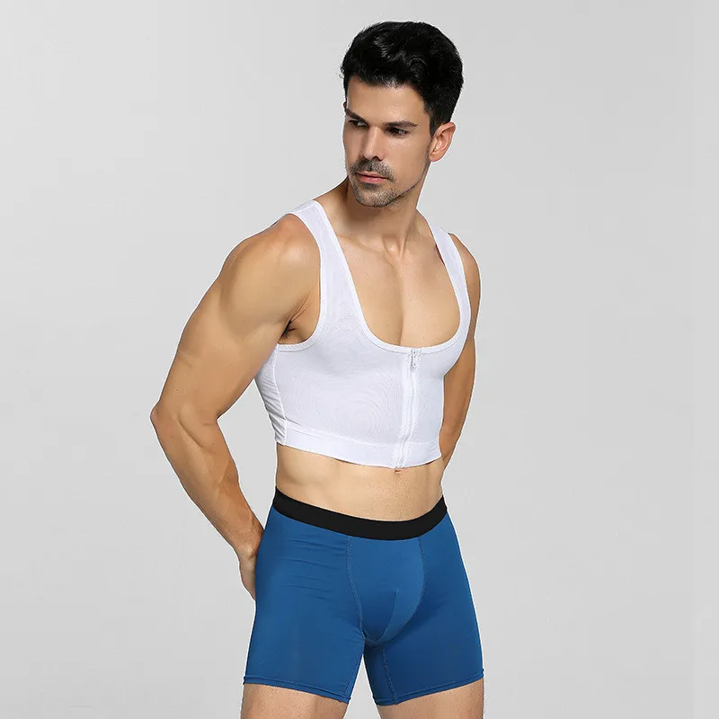 Корректирующее белье на молнии мужской жилет для лечения ГИНЕКОМАСТИИ корсет