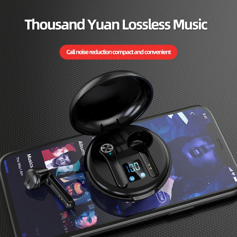 bluetooth wireless earbuds headphone hifi stereo waterproof sports game tws headsets earphone with microphone for iphone android free global shipping