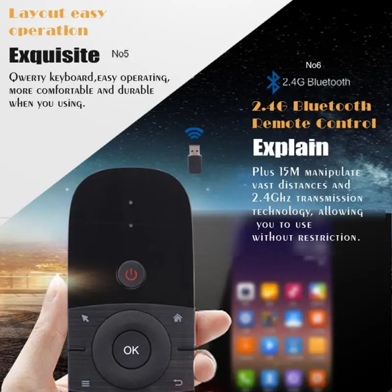 

Mini Infrared Sensing Motion Sensing Wireless Air Mouse 2.4G 6-axis Motion Detection Remote Control For Andriod TV Box HTPC PC